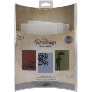 Sizzix Texture Trades Embossing Folders 3/Pkg By Tim Holtz Artful Muse