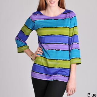 Sunny Leigh Womens Ombre Striped Top