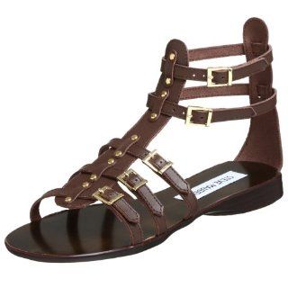  Steve Madden Womens Croww Sandal,Brown Leather,5.5 M US Shoes