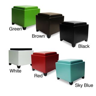Contemporary Storage Ottoman with Tray