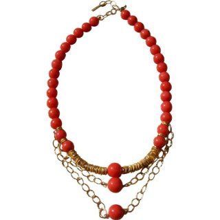MINU Jewels Coral Gold Necklace (Pink Red) Shoes