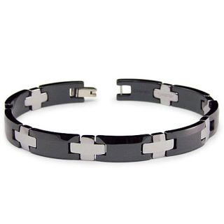 Mens Tungsten and Blackplated Ceramic Bracelet (9 mm) MSRP $120.00