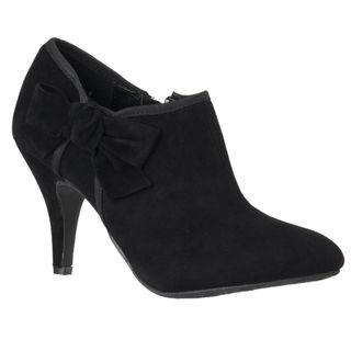Riverberry Womens Tulip Black Bow detail Stiletto Booties