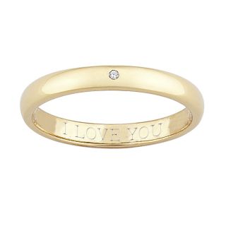 14k Gold over Silver Diamond Accent I Love You Band
