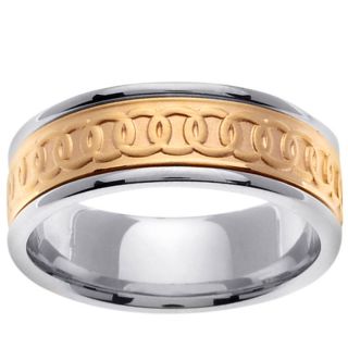 14k Two tone Gold Mens Celtic Design Wedding Band Today $627.49