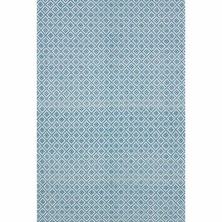 Handmade Flatweave Moroccan Trellis Blue Cotton Rug (5 x 8