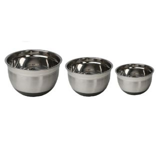Stainless Steel Non Skid Silicone Rubber Mixing Bowls (Set of 3) Today