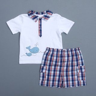 Absorba Toddler Boys Whale Polo Shirt and Shorts