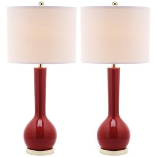 Mae Long Neck Ceramic 1 light Red Table Lamps (Set of 2)