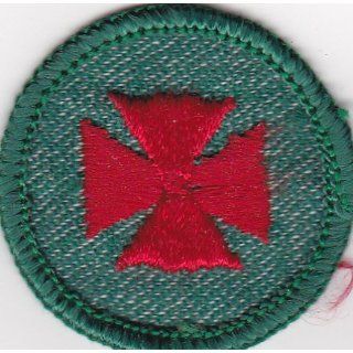 Girl Scout Badge FIRST AID Intermediate Patch Red Maltese Cross 194os