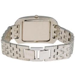 Burgi Womens Rectangular Crystal Quartz Bracelet Watch