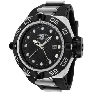 Invicta Mens Subaqua Black Rubber & Stainless Steel GMT Watch