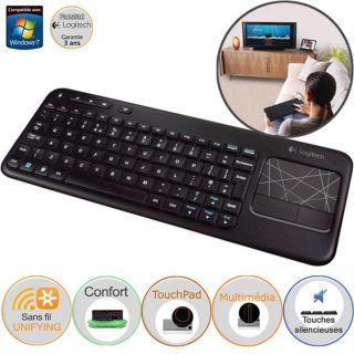 Logitech Wireless Touch Keyboard K400   Achat / Vente CLAVIER   PAVE