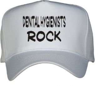 Dental Hygienists Rock White Hat / Baseball Cap Clothing