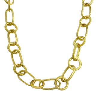 Fremada 18k Yellow Gold over Stainless Oval/ Rolo Link Necklace Today