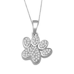 White Gold 1/8ct TDW Dog Paw Print Necklace Today $178.99