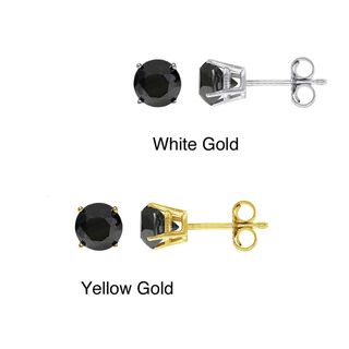14k Yellow or White Gold 1/2ct TDW Black Diamond Stud Earrings