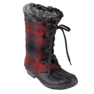 Big Buddha Womens Rest Faux Fur Trimmed Fabric Lace up Boots Today
