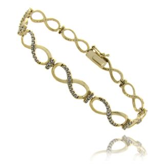 14k Gold over Silver Diamond Accent Infinity Link Bracelet