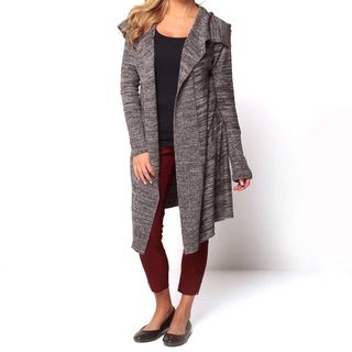 Covered by Suss Womens Brittany Charcoal Open front Cardigan