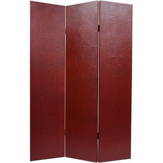 Faux Leather Burgundy Crocodile Room Divider (China)
