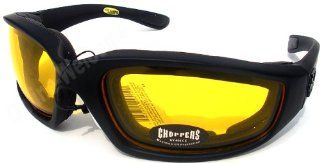 Night Driving Riding Padded Motorcycle Glasses 011 Black Frame with