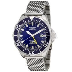 Invicta Mens Grand Pro Diver Mesh Stainless Steel GMT Watch