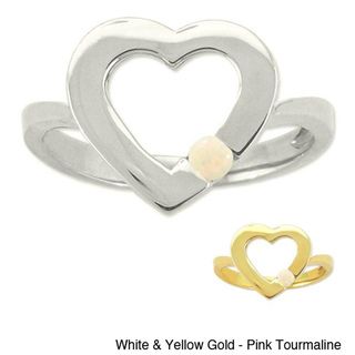 10k Gold Birthstone Open Heart Ring