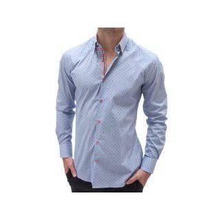 Stone Rose Pinstriped Shirt for Men with Red Dots   Martin 3122