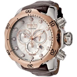 Invicta Mens Reserve Brown Leather Chronograph Watch