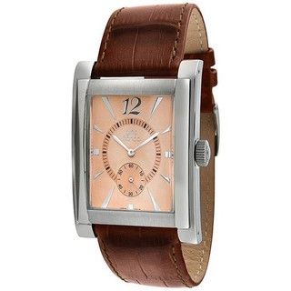Gino Franco Mens Genuine Leather Strap Watch