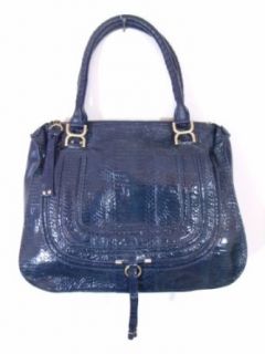 BESSO Blue Snakeskin Luxury Italian Handbag Tote Bag Purse