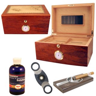 100 Cigar Humidor and Accessories Set Diez