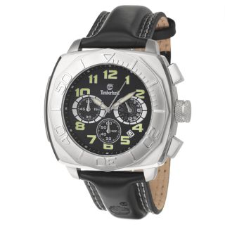Timberland Mens Harvard Square Stainless Steel and Leather Quartz
