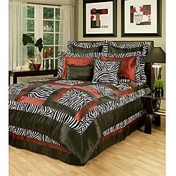 Sherry Kline Jungle Passage Black/ White/ Red 8 piece Comforter Set