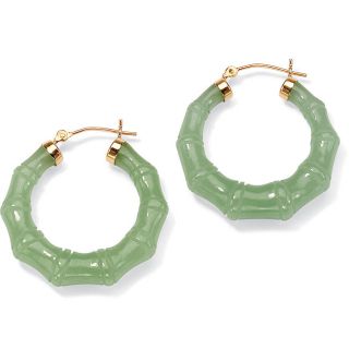 14k yellow gold green jade hoop earrings msrp $ 284 00 today $ 101 99