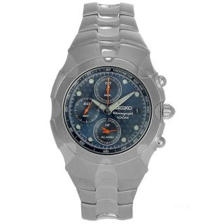 Seiko Mens Chronograph Stainless Steel Blue Dial Watch