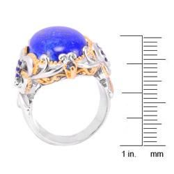 Michael Valitutti Two tone Lapis Lazuli and Sapphire Ring