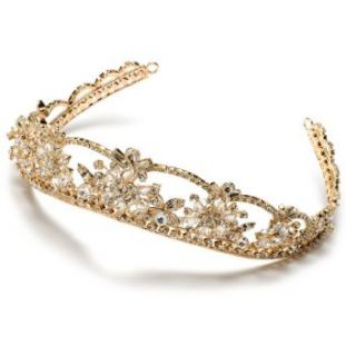 Gold Rhinestone Wedding Headband Bridal Tiara 167G