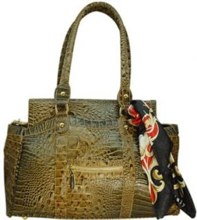 Vecceli Italy Alligator Embossed Brown Handbag Designed by