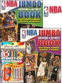 NBA Basketball Jumbo Coloring and Activity Book Set with
