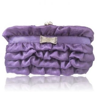 169 purple Satin Evening Prom Wedding Handbag bag purse