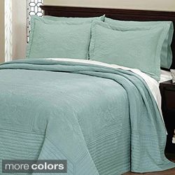 Vibrant Solid colored Quilted French Tile Polyester Bedspread Today $