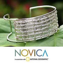 Sterling Silver New Inca Cuff Bracelet (Peru)