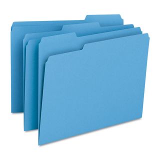 Smead Blue 1/3 cut Top Tab Letter Stock File Folders, Box of 100 Today