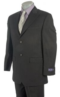 Sean John Mens Black 2 button Wool Suit