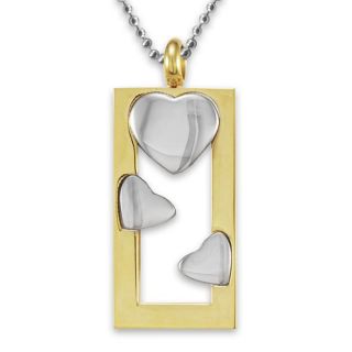 Stainless Steel Goldplated Heart Frame Polished Necklace