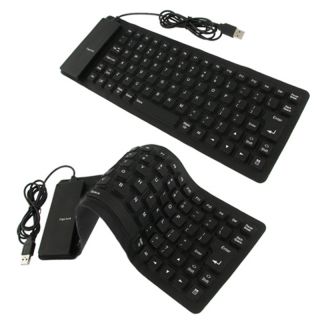 Black BasAcc Portable Flexible Silicone Folding USB Keyboard Today $8