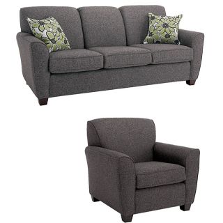 Mirage 2 piece Grey Fabric Sofa and Chair Set