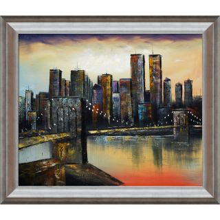 New York Evening, 1999 Hand Painted Framed Canvas Art Today $160.99